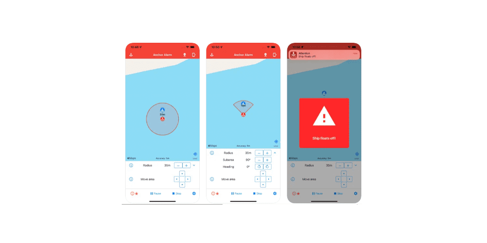 Anchor alarm app