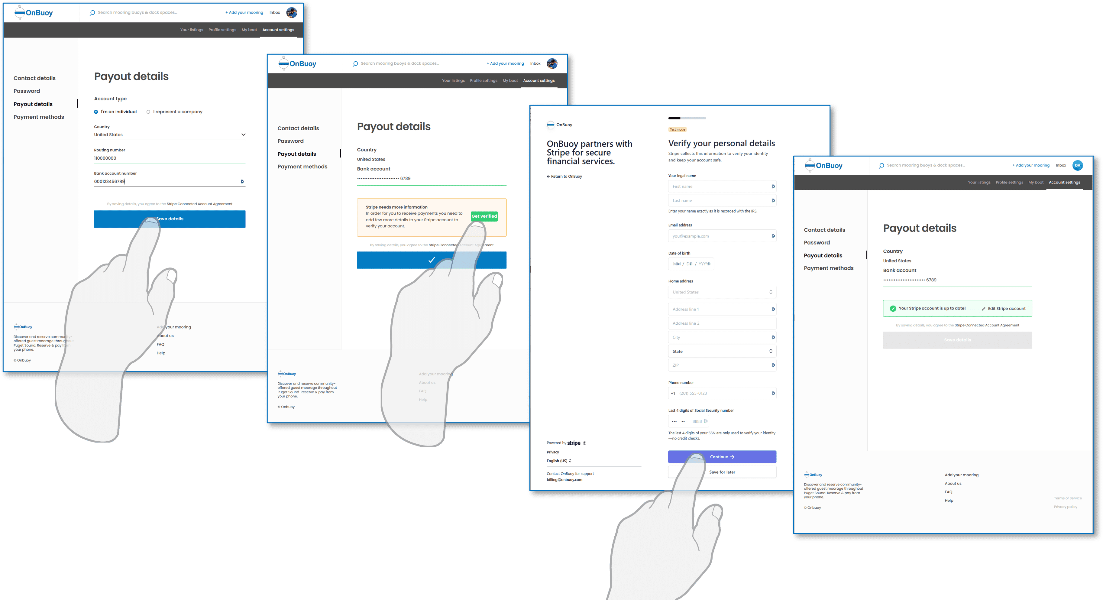 OnBuoy Enter Payout Details