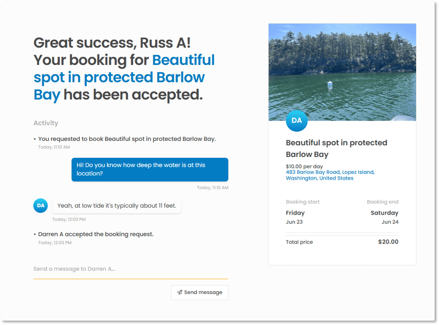 OnBuoy booking confirmed