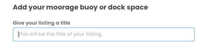 OnBuoy give your listing a title