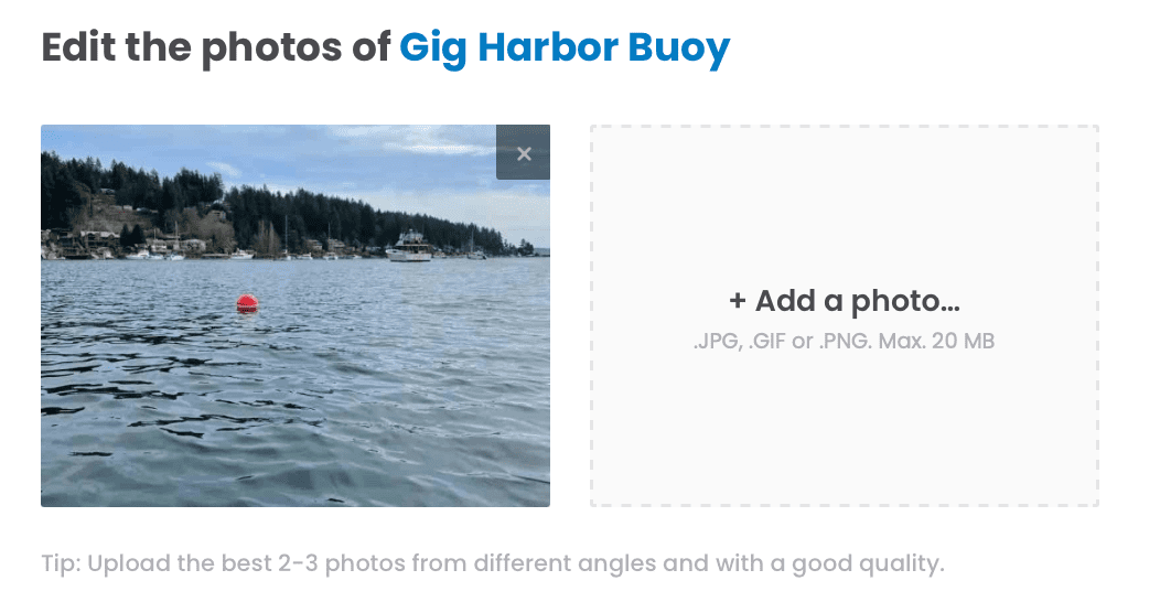 OnBuoy listing upload high quality photos